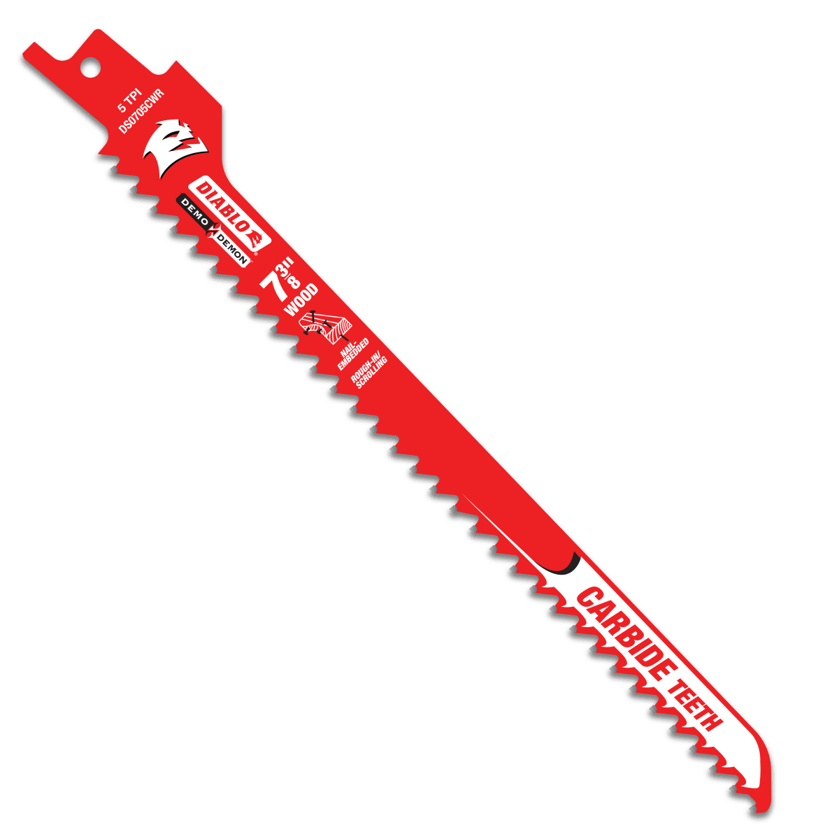 7 - 3/8" 5TPI Demo Demon™ Carbide Teeth Reciprocating Saw Blades for Rough - In/Scrolling - AAA Industrial Supply