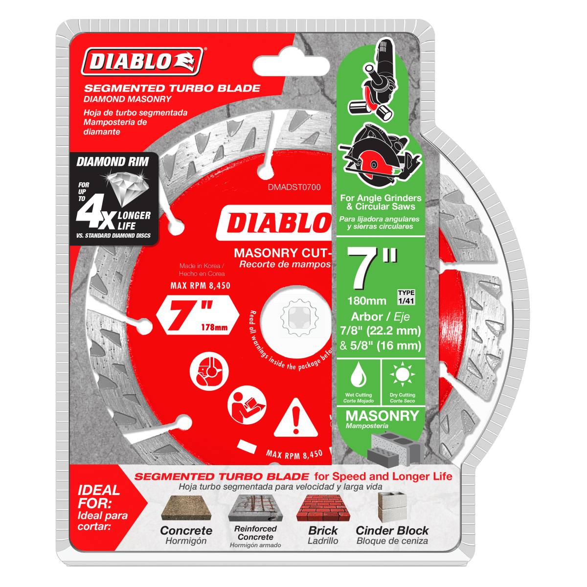 7" Diamond Segmented Turbo Masonry Cut - Off Blade - AAA Industrial Supply