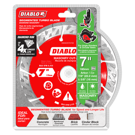 7" Diamond Segmented Turbo Masonry Cut - Off Blade - AAA Industrial Supply