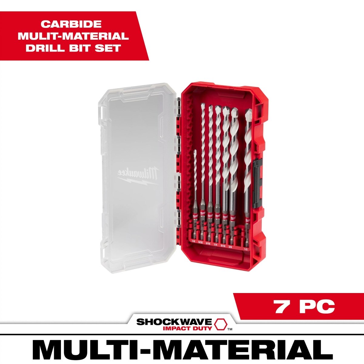 7 PC SHOCKWAVE™ Impact Duty Carbide Multi - Material Drill Bit Set - AAA Industrial Supply