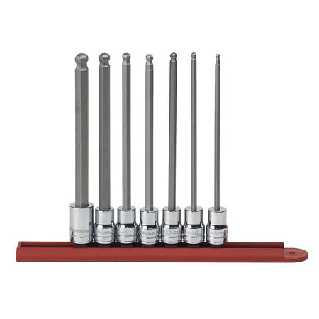 7 Piece 3/8" Drive Long Ball End Hex Bit SAE Socket Set - AAA Industrial Supply