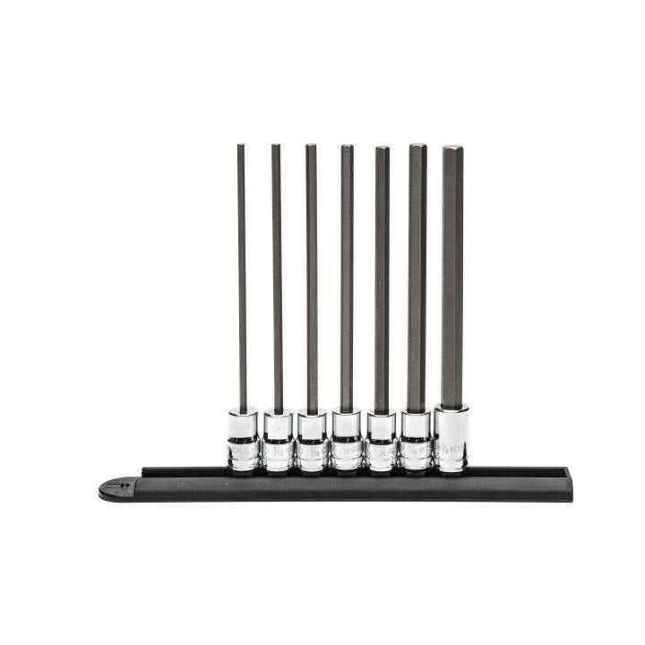 7 Piece 3/8" Drive Long Length Hex Bit SAE Socket Set - AAA Industrial Supply