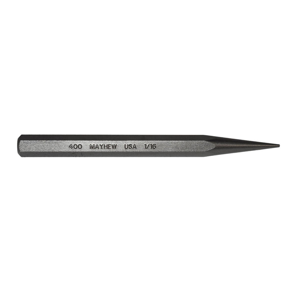 Mayhew Tools 70004 Solid Punch, 1/16" x 5", Shot Blast Finish
