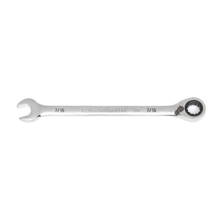 7/16" 90 - Tooth 12 Point Reversible Ratcheting Wrench - AAA Industrial Supply