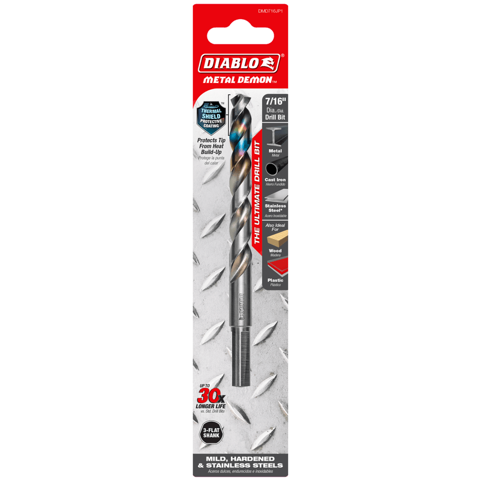 7/16" Metal Demon™ Drill Bit for Mild, Hardened and Stainless Steels - AAA Industrial Supply