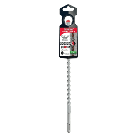 7/16" x 10" x 12" Rebar Demon™ SDS - Plus 4 - Cutter Full Carbide Head Hammer Drill Bit - AAA Industrial Supply