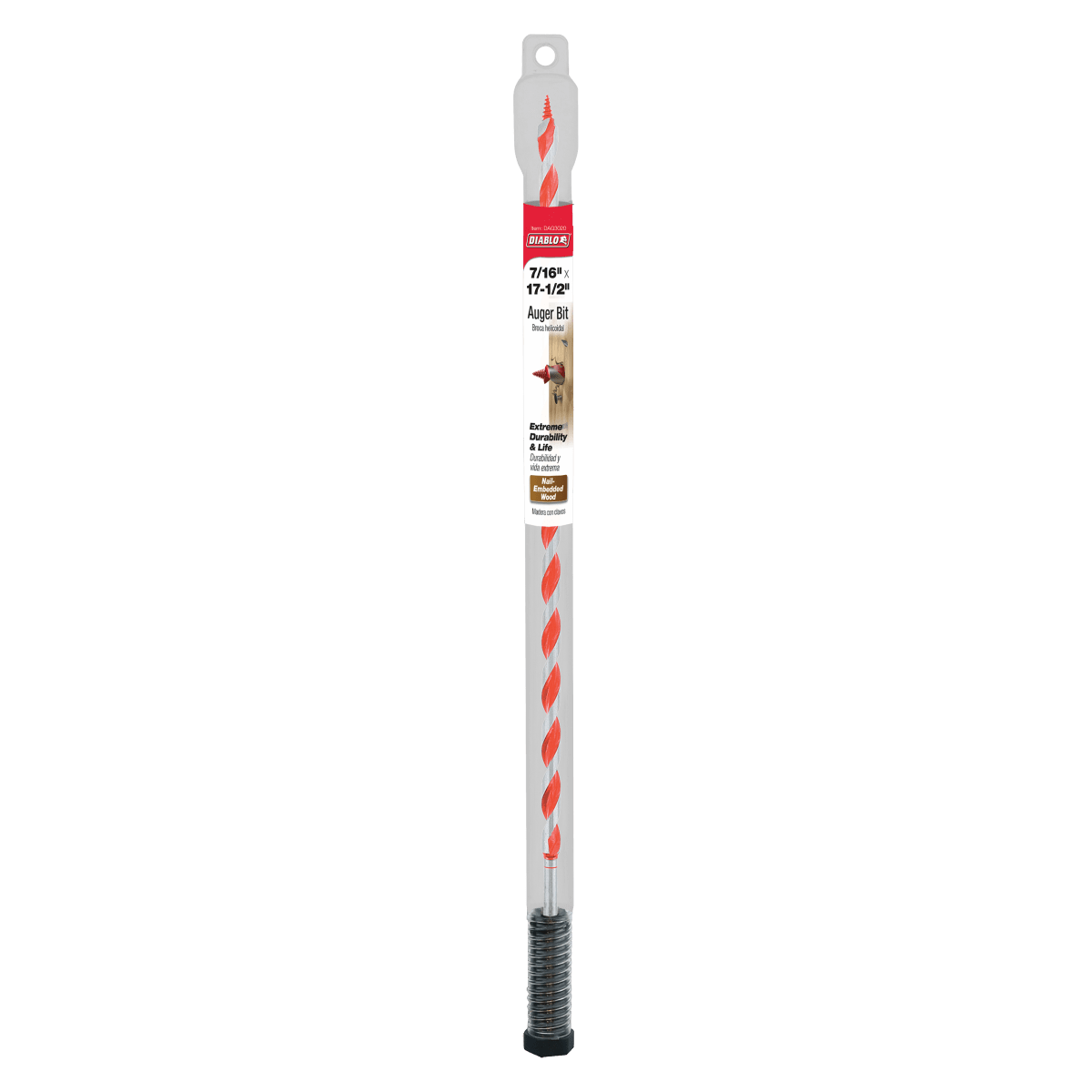 7/16" x 17 - 1/2" Auger Bit for Wood & Nail - Embedded Wood - AAA Industrial Supply