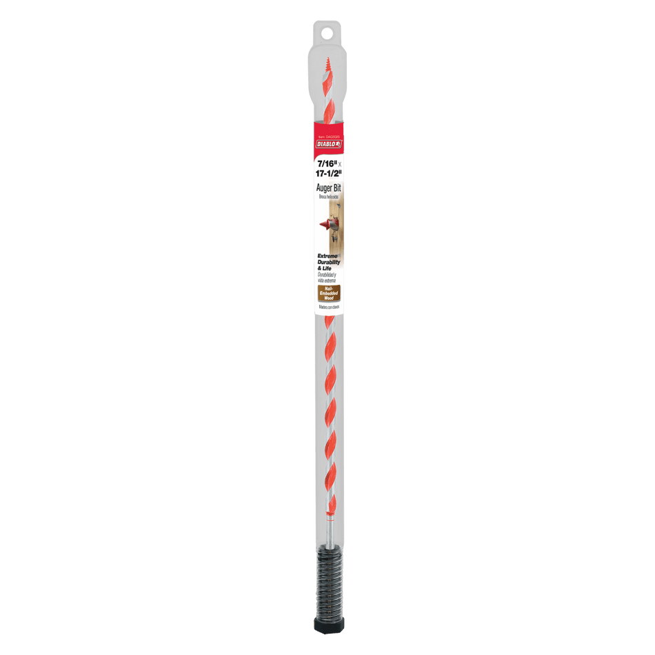 7/16" x 17 - 1/2" Auger Bit for Wood & Nail - Embedded Wood - AAA Industrial Supply