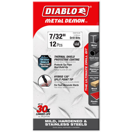 7/32" Metal Demon™ Drill Bits for Mild, Hardened and Stainless Steels - AAA Industrial Supply