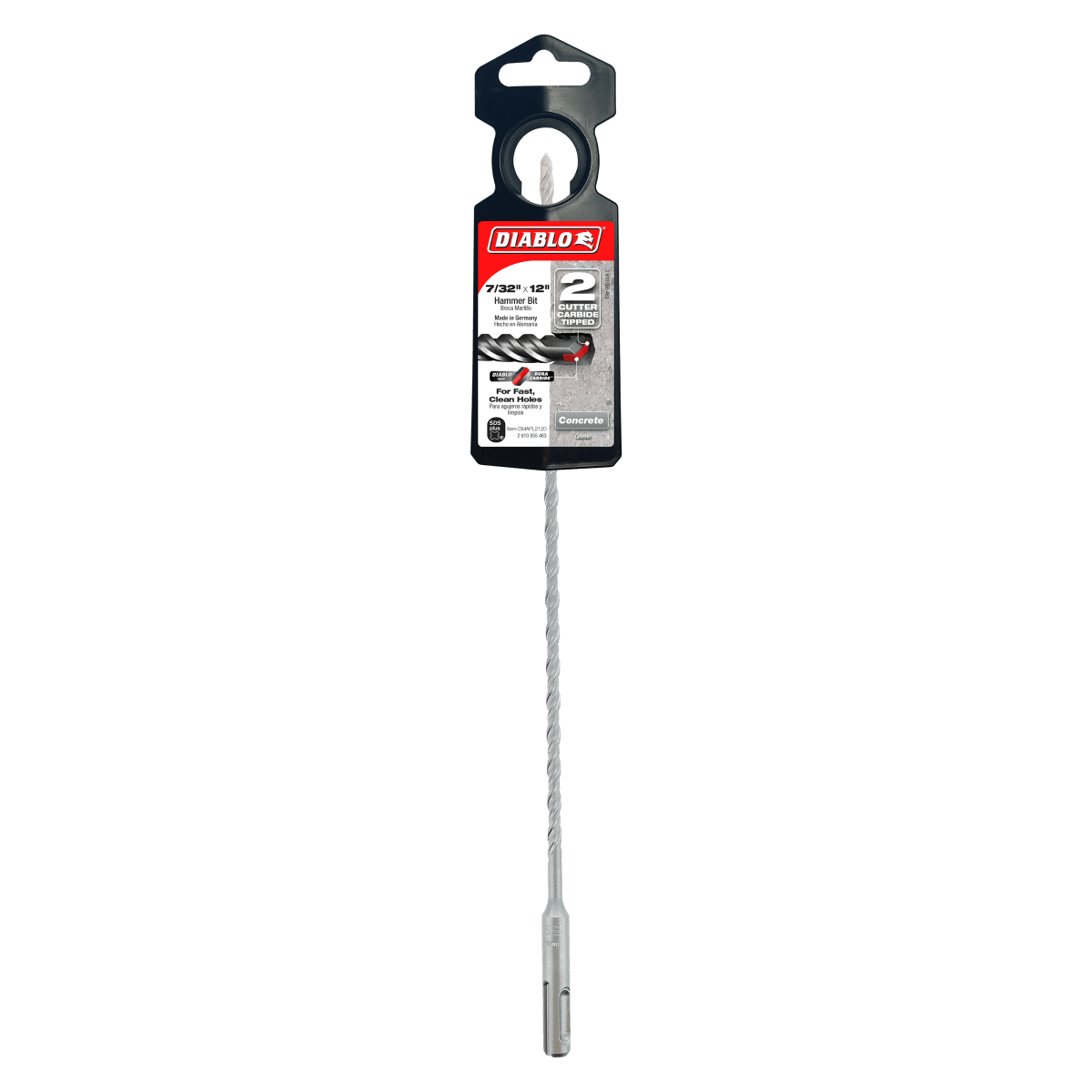 7/32" x 10" x 12" SDS - Plus 2 - Cutter Carbide - Tipped Hammer Drill Bit - AAA Industrial Supply
