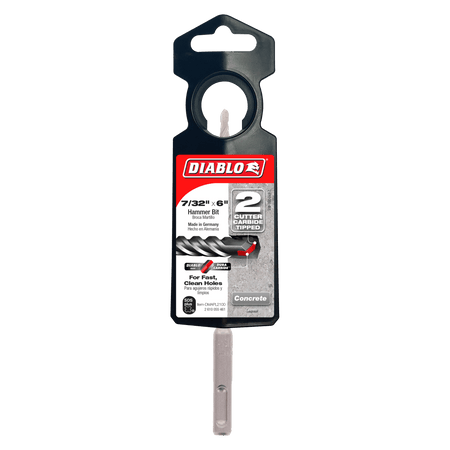 7/32" x 4" x 6" SDS - Plus 2 - Cutter Carbide - Tipped Hammer Drill Bits - AAA Industrial Supply