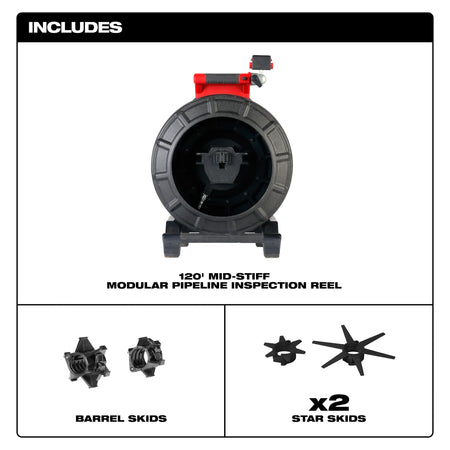Milwaukee 120’ Mid-Stiff Modular Pipeline Inspection Reel