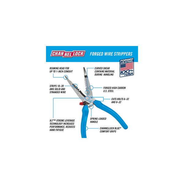 7.5" Channellock Forged Wire Stripper - AAA Industrial Supply