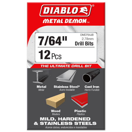7/64" Metal Demon™ Drill Bit for Mild, Hardened and Stainless Steels - AAA Industrial Supply