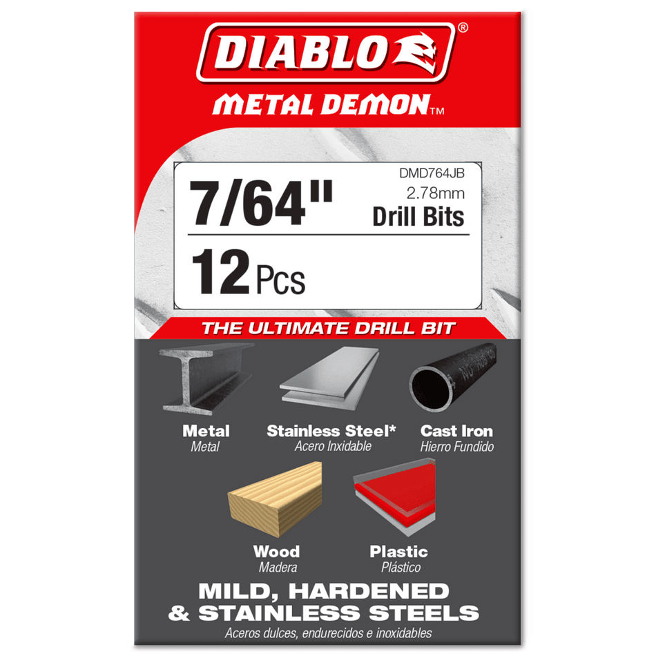 7/64" Metal Demon™ Drill Bit for Mild, Hardened and Stainless Steels - AAA Industrial Supply