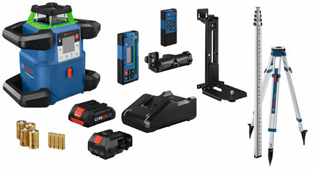 Bosch 18V REVOLVE4000 Connected Green-Beam Self-Leveling Horizontal/Vertical Rotary Laser Kit with (1) CORE18V® 4 Ah Advanced Power Battery