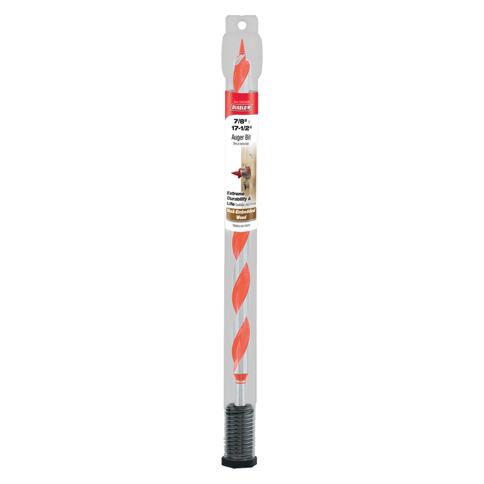 7/8" x 17 - 1/2" Auger Bit for Wood & Nail - Embedded Wood - AAA Industrial Supply
