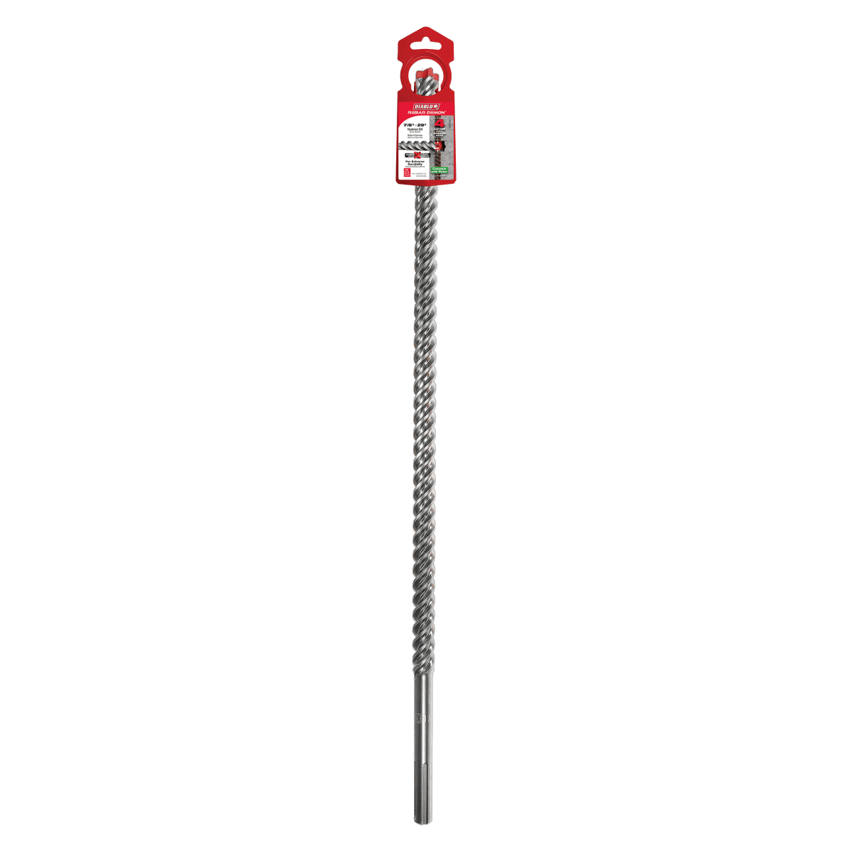 7/8" x 24" x 29" Rebar Demon™ SDS - Max 4 - Cutter Full Carbide Head Hammer Drill Bit - AAA Industrial Supply