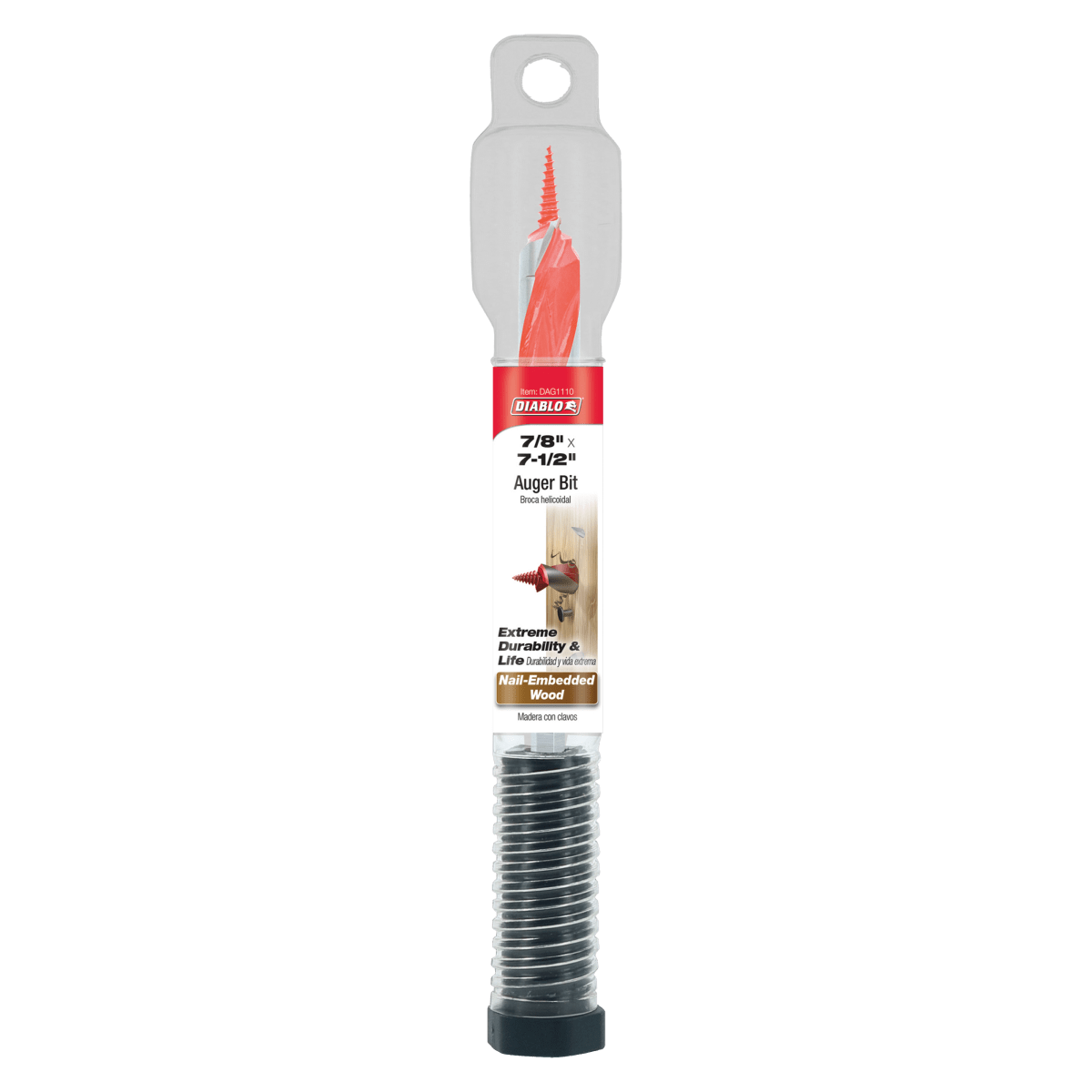 7/8" x 7 - 1/2" Auger Bit for Wood & Nail - Embedded Wood - AAA Industrial Supply