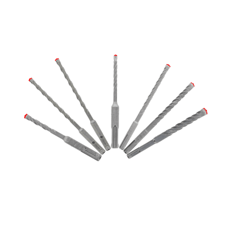 7pc Rebar Demon™ SDS - Plus 4 - Cutter Full Carbide Head Hammer Bit Set (7 - pc) - AAA Industrial Supply