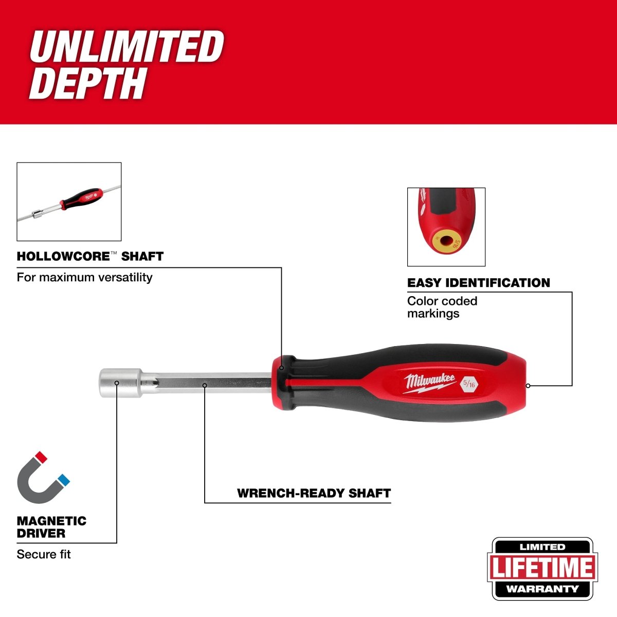 7pc SAE HollowCore™ Magnetic Nut Driver Set - AAA Industrial Supply