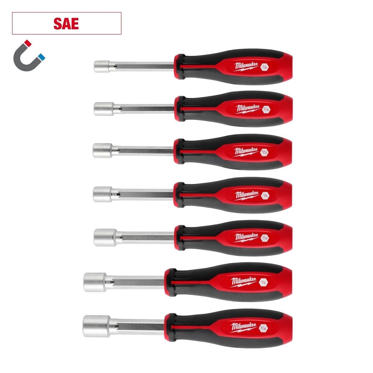 7pc SAE HollowCore™ Magnetic Nut Driver Set - AAA Industrial Supply