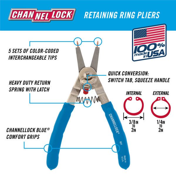 8" Channellock Retaining Ring Plier - AAA Industrial Supply