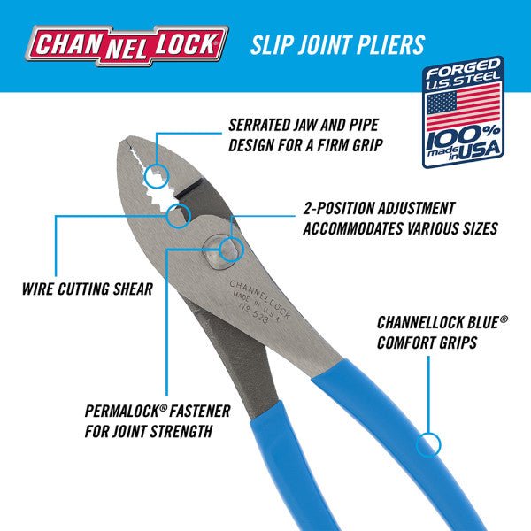 8" Channellock Slip Joint Plier - AAA Industrial Supply