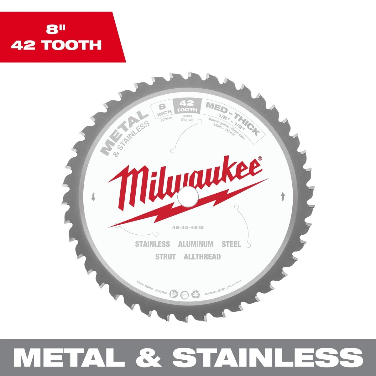 8" Metal & Stainless Cutting Circular Saw Blade - AAA Industrial Supply