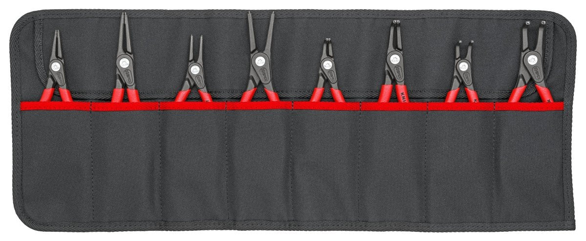 8 Pc Precision Snap Ring Pliers Set in Tool Roll - AAA Industrial Supply