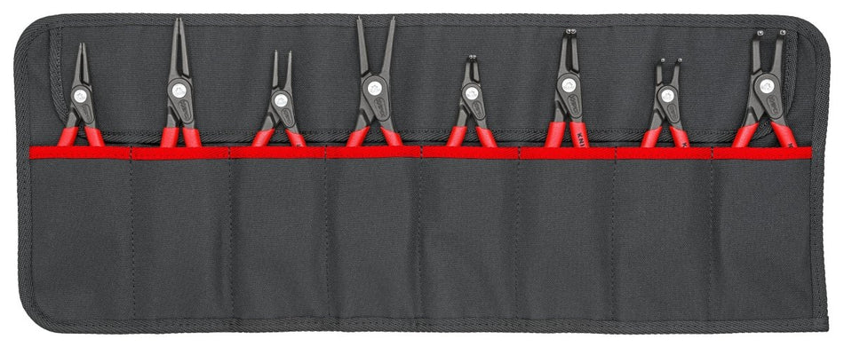 8 Pc Precision Snap Ring Pliers Set in Tool Roll - AAA Industrial Supply