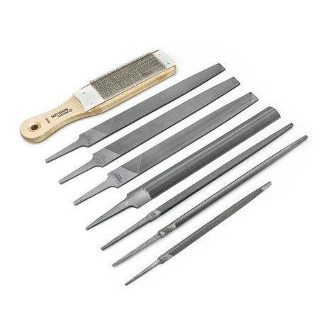 8 Piece 7" & 10" Machinist's File Set with Cleaner Card - AAA Industrial Supply