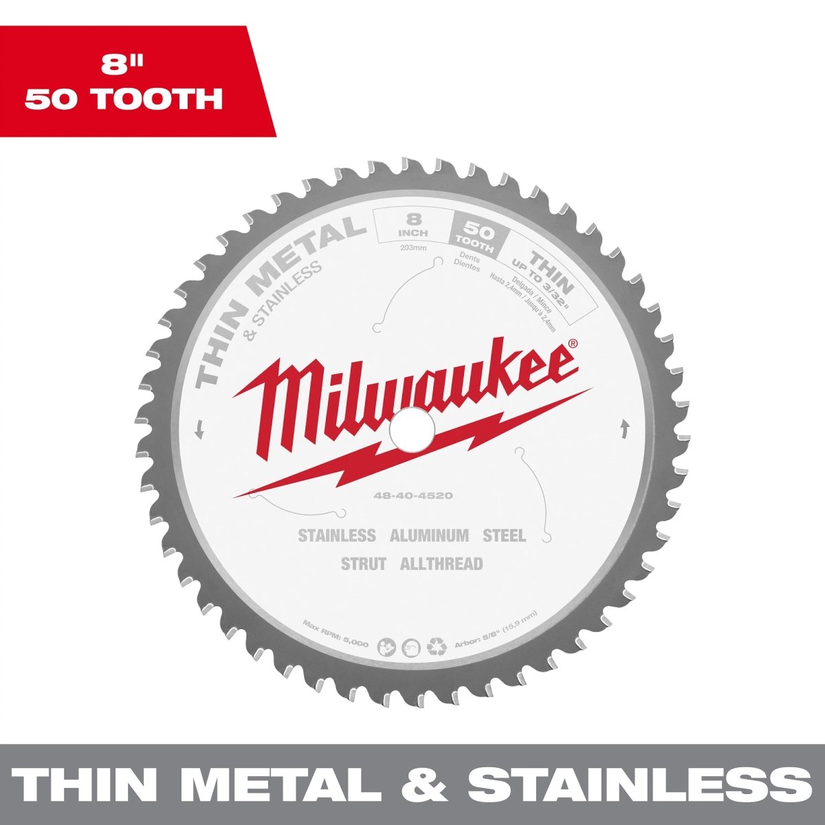 8" Thin Metal & Stainless Cutting Circular Saw Blade - AAA Industrial Supply