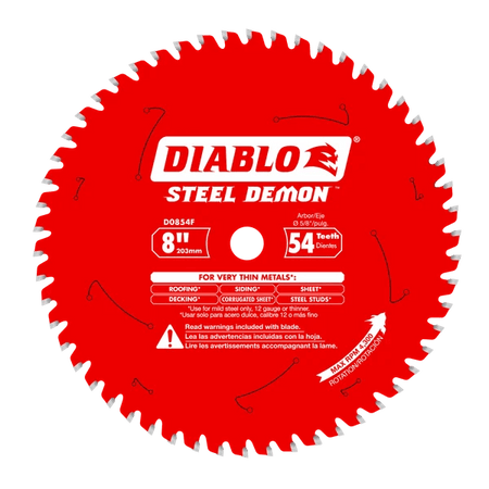 8" x 54 - Teeth Steel Demon™ Saw Blade for Thin Metal - AAA Industrial Supply