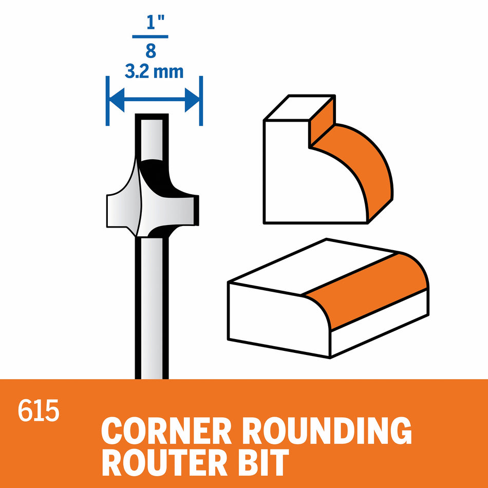 Dremel 1/8 In. (3.2 mm) Corner Rounding Router