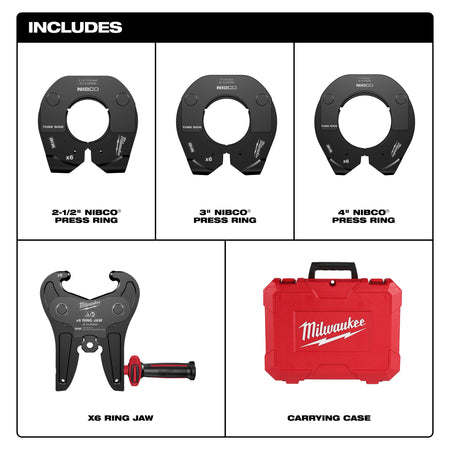 Milwaukee 2-1/2" - 4" NIBCO® Press Ring Kit for M18™ FORCE LOGIC™ Long Throw Press Tool
