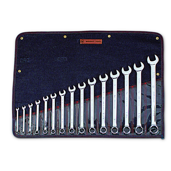 Combination Wrench WRIGHTGRIP 2.0 15 Piece Set  - 12 Point Full Polish 5/16" - 1-1/4"