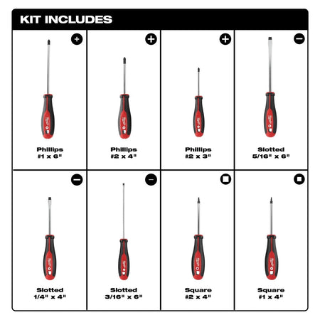 8pc Screwdriver Kit w/ Square - AAA Industrial Supply