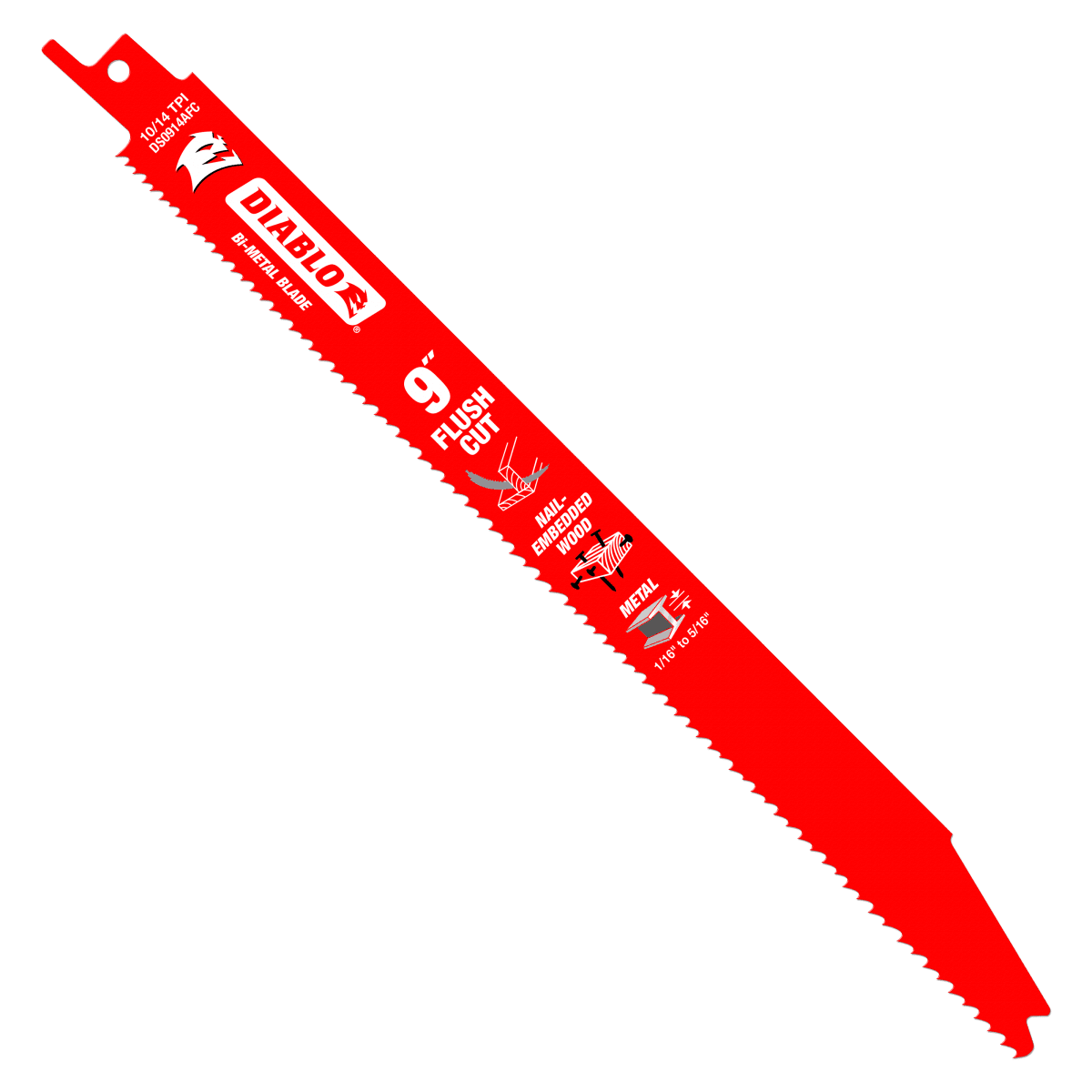 9" 10/14TPI Flush Cut Bi - Metal Reciprocating Blades for Nail - Embedded Wood and Metal (5 - pk) - AAA Industrial Supply
