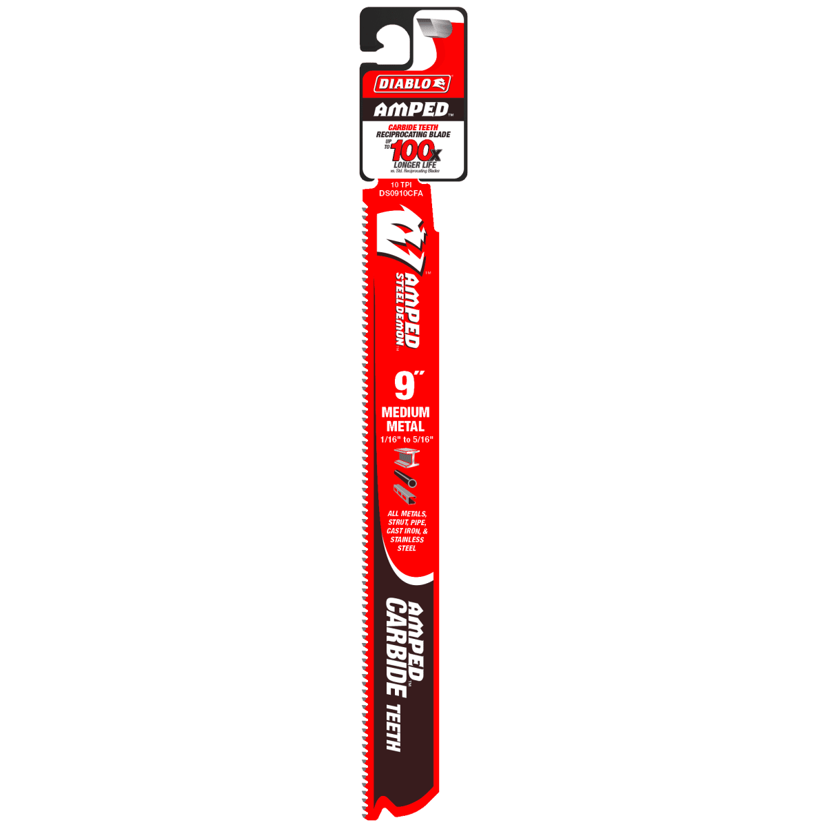 9" 10TPI AMPED™ Steel Demon™ Carbide Teeth Reciprocating Saw Blade for Medium Metal - AAA Industrial Supply