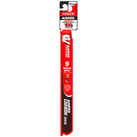 9" 10TPI AMPED™ Steel Demon™ Carbide Teeth Reciprocating Saw Blade for Medium Metal - AAA Industrial Supply