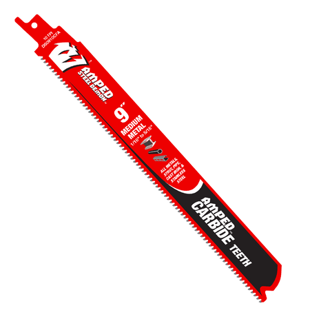 9" 10TPI AMPED™ Steel Demon™ Carbide Teeth Reciprocating Saw Blades for Medium Metal (3 - pk) - AAA Industrial Supply