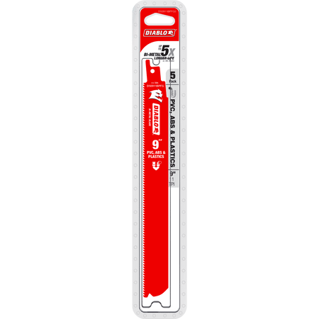 9" 11TPI Bi - Metal Reciprocating Saw Blade for PVC, ABS, and Plastics (5 - pk) - AAA Industrial Supply