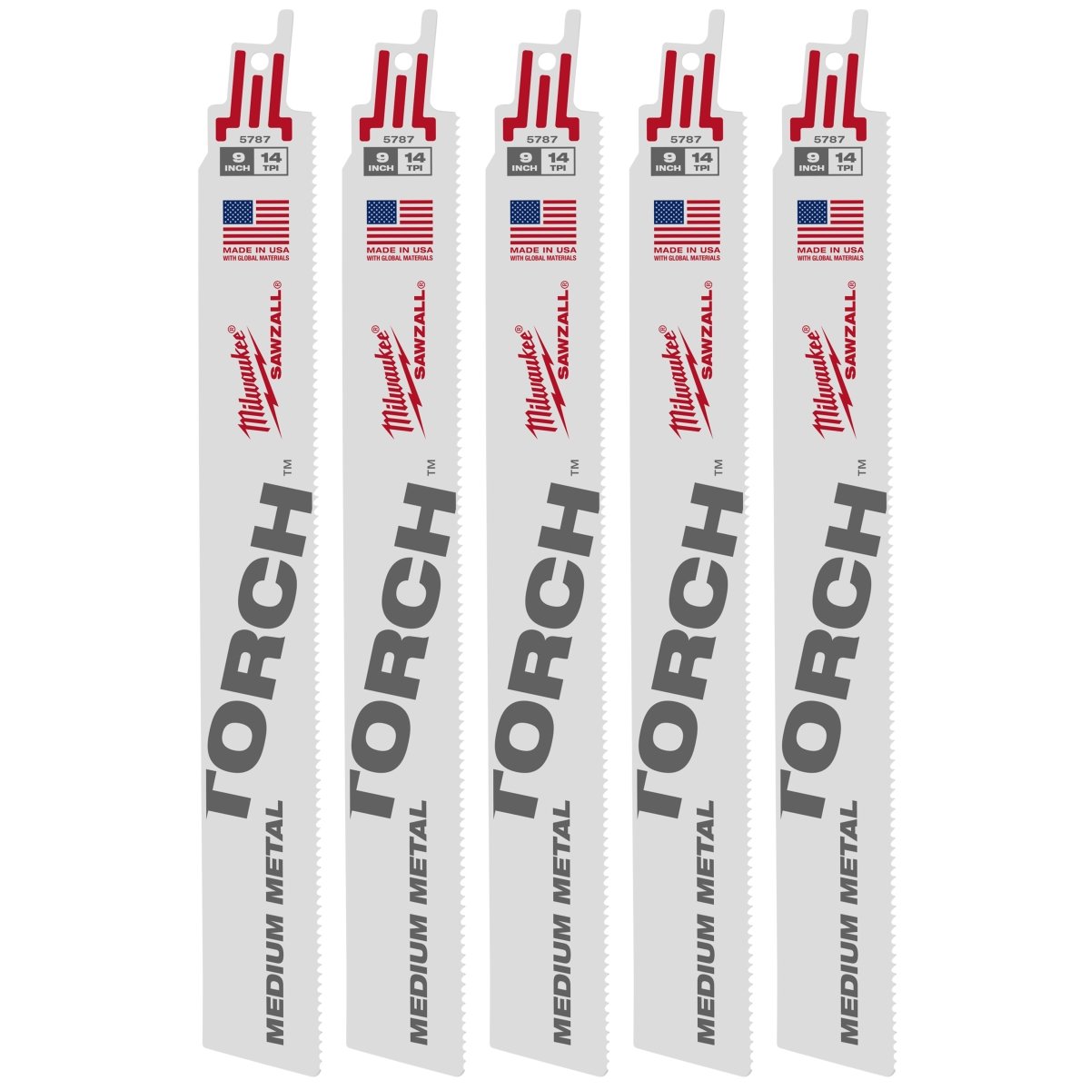 9" 14 TPI TORCH™ SAWZALL® Blade for Medium Metal (5 PK) - AAA Industrial Supply
