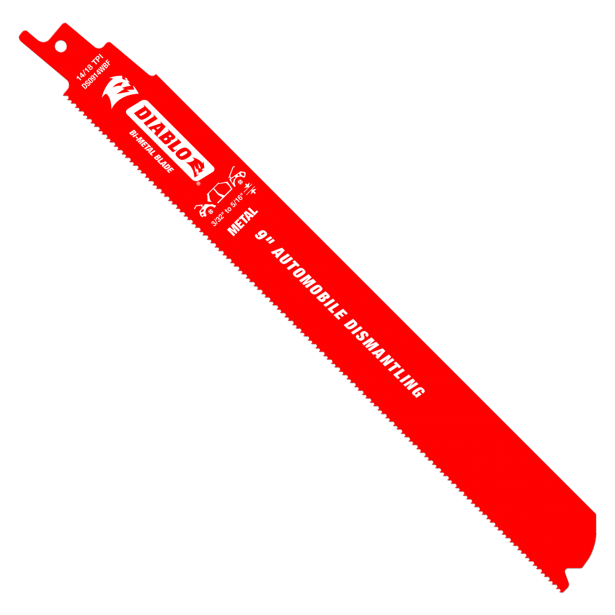 9" 14/18TPI Bi - Metal Reciprocating Saw Blades for Auto Dismantling (200 - pk) - AAA Industrial Supply