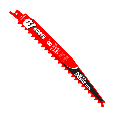 9" 3TPI AMPED™ Demo Demon™ Carbide Teeth Reciprocating Saw Blade for Pruning and Clean Wood - AAA Industrial Supply