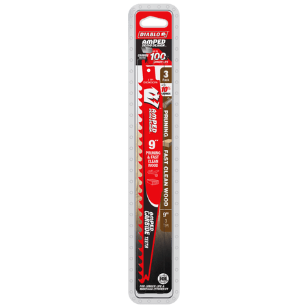 9" 3TPI AMPED™ Demo Demon™ Carbide Teeth Reciprocating Saw Blade for Pruning and Clean Wood - AAA Industrial Supply