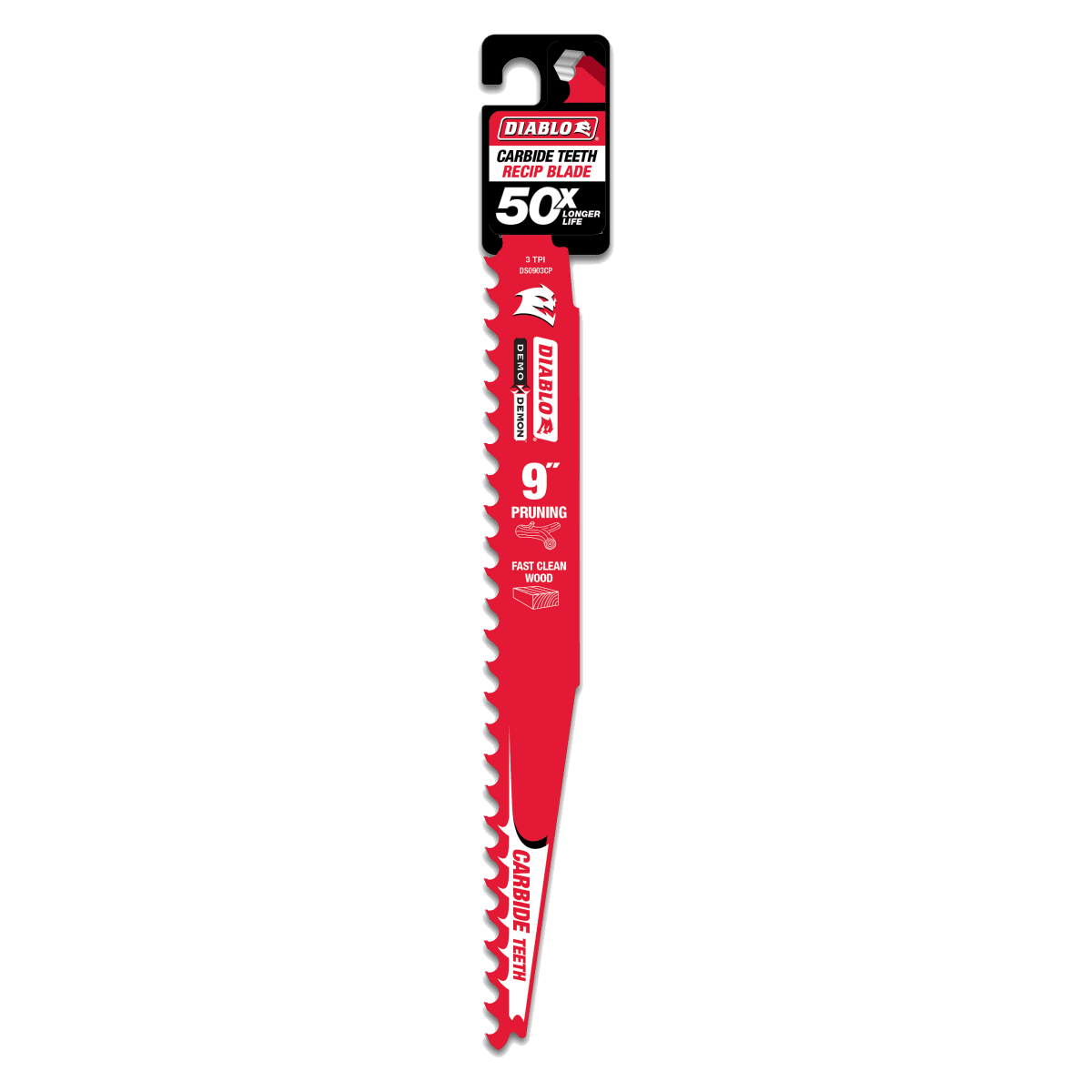 9" 3TPI Demo Demon™ Carbide Teeth Reciprocating Saw Blade for Pruning and Clean Wood - AAA Industrial Supply