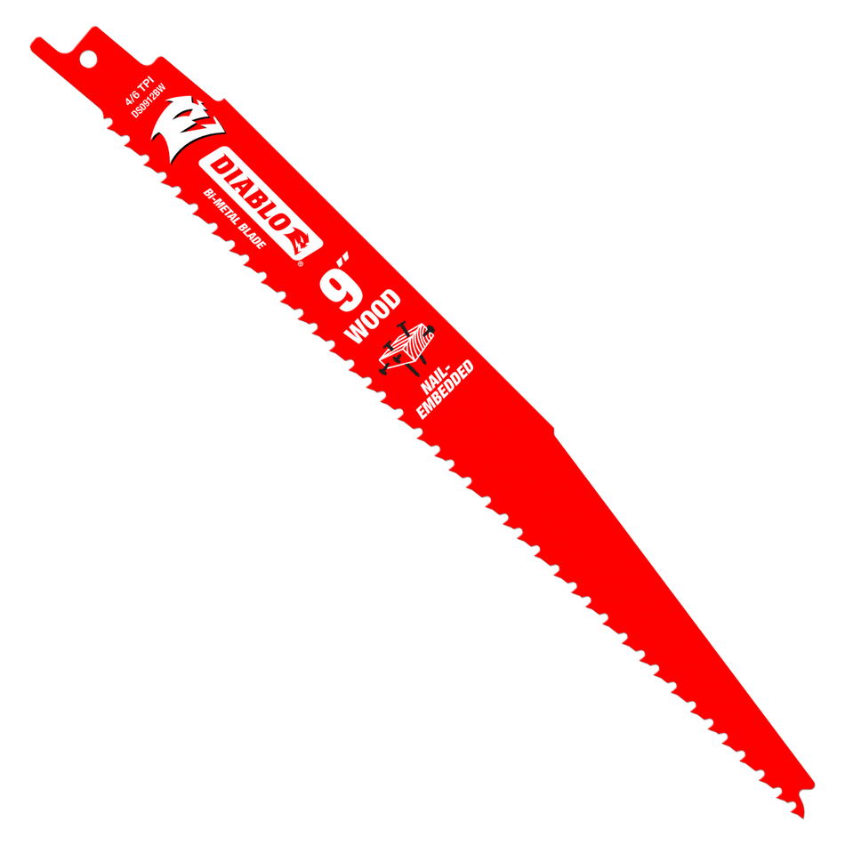 9" 4/6TPI Bi - Metal Reciprocating Saw Blade for Nail - Embedded Wood (25 - pk) - AAA Industrial Supply