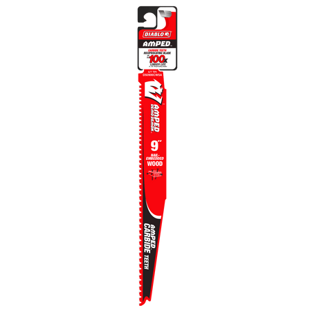 9" 5/7 TPI AMPED™ Demo Demon™ Carbide Teeth Reciprocating Saw Blade for Nail - Embedded Wood - AAA Industrial Supply